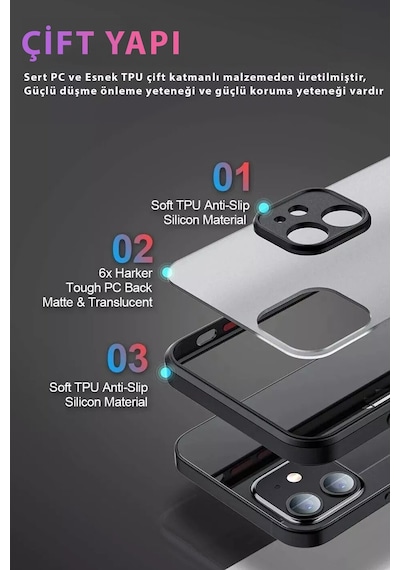 Realme 12 Lite Kılıf Sade Mat Görünümlü Vulcan Silikon Kapak Siyah