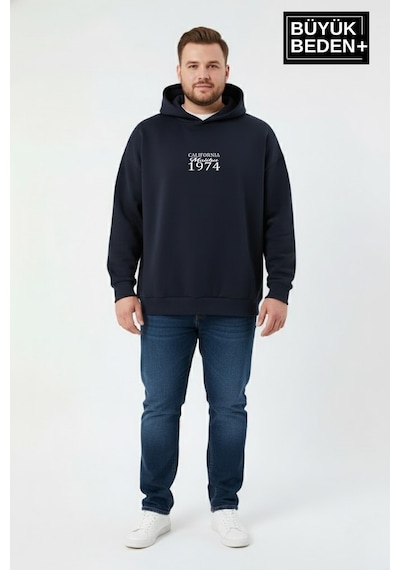 Süperlife Erkek Büyük Beden California 1974 Baskılı Kapüşonlu İnce Sweatshirt -rahat Kalıp Spr26bsw965 Lacivert Süperlife Erkek Büyük Beden California 1974 Baskılı Kapüşonlu İnce Sweatshirt -rahat Kalıp Spr26bsw965 Lacivert