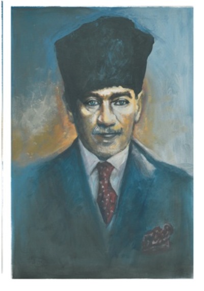 Mehmet Tüver Atatürk Tablosu 4 Ressam Açıklamaları Okuyunuz 35 x 50