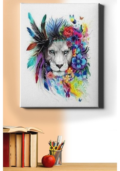 Webstyle Sayılarla Boyama Seti Kasnaklı Süslü Aslan 50 X 65 Cm