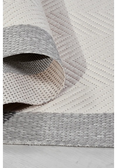 Vatra Krem Gri Sisal Görünümlü Modern Polyester Halı Robot Süpürge Uyumlu Kolay Temizlenebilir Mutfak Oturma Koridor Krem/gri