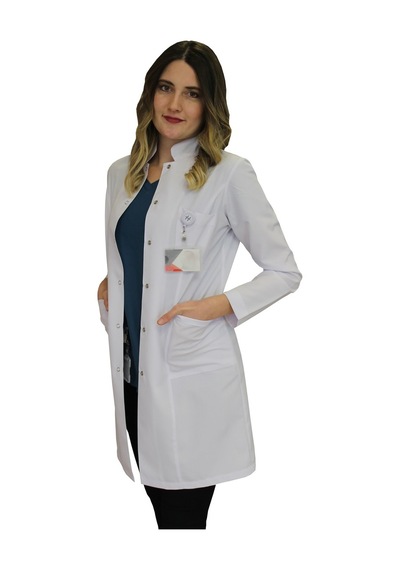 Hakim Yaka Kadın Orta Boy - Uzun Kol Doktor Önlüğü Eczacı Önlük (508889273)