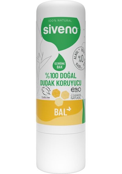 Siveno %100 Doğal Dudak Koruyucu Bal Bitkisel Lip Balm Dudak Kremi Nemlendirici Parlatıcı Onarıcı 6 G