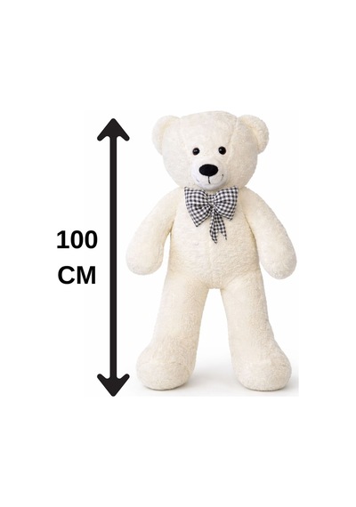 100 Cm Peluş Ayıcık Peluş Ayı Hediyelik Peluş Oyuncak Sevgiliye Ekru