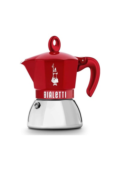Bialetti - Exclusive İndüksiyon: 4 Cups Ocak Üstü Espresso Pişirici - 200ml - Kırmızı Renk - Al Sku: Smg8690010582058