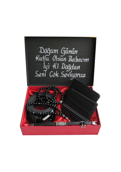 Sevgililer Günü Erkek Kemer Cüzdan Kartlık 3 Adet Bileklik Kalem