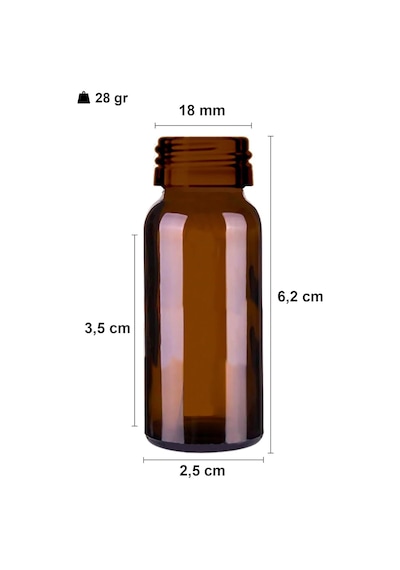 10 Ml Çelik Roll On Şişesi 10 Cc Sızdırmaz Siyah Kapaklı Cam Şişe 6 Adet Amber, 10