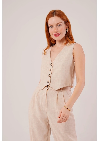Defymoda Kırçıllı Desen Bej Takım Bej