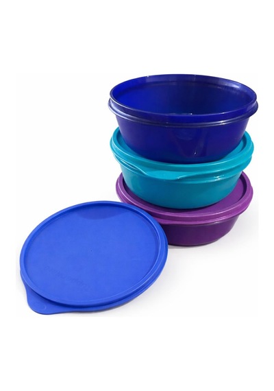 Tupperware 600 Ml Şeker Kap 3lü Set Mavi Lacivert Mor