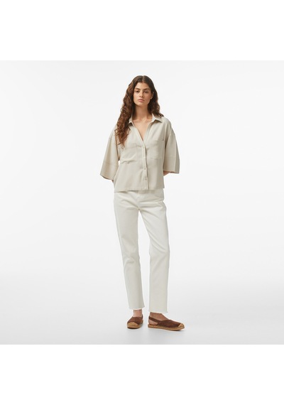 Nautica Kadın Bej Regular Fit Kısa Kollu Gömlekdüz65w312t