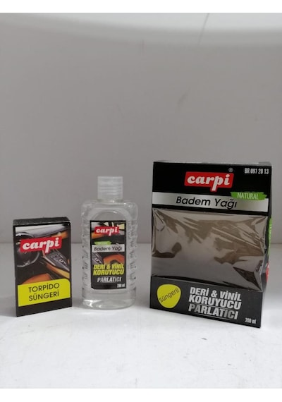 Carpi Deri & Vinil Koruyucu Set Süngerli Badem Yağı 200Ml