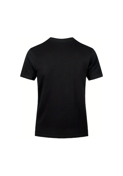 Unisex Pamuklu Sihirli Çizgi Ön Baskılı Tasarım Tshirt SIYAH