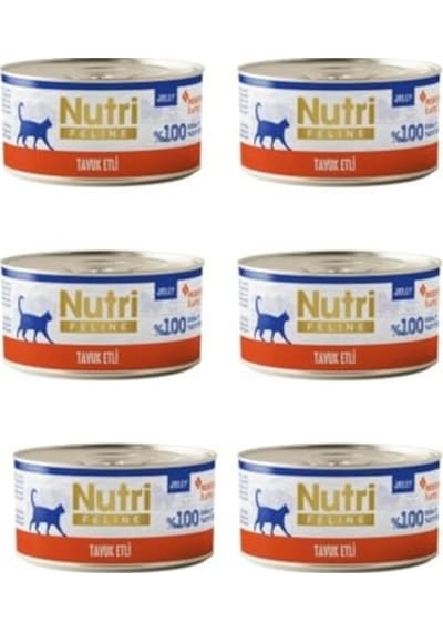 6'lı Avantaj Paketi: Nutri Feline Tahılsız Tavuklu & Jöleli Kedi Konservesi 70 Gr X 6