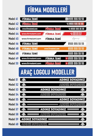 Kişiye Özel Baskılı Oto Plakalık 2 Adet