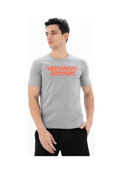 AR-MA Arma Erkek Slim Fit Bisiklet Yaka Tişört Y25344452001 Gri