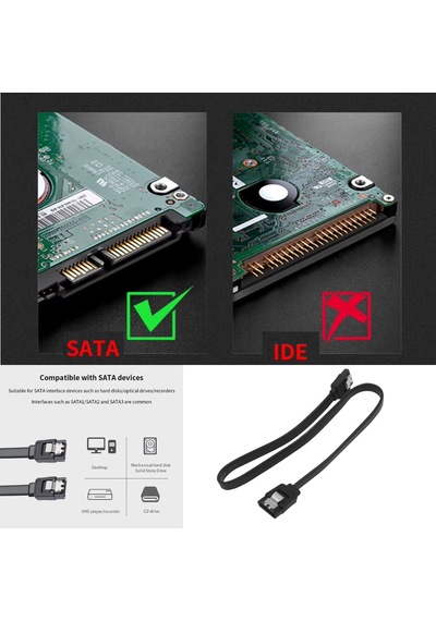 Sata 3.0 Data Kablosu 40 Cm 6gb/s Hdd Ve 2.5" Sata Ssd Bağlantı Kablosu 1 Adet