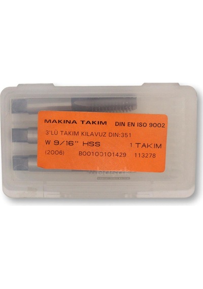 Mte W 9/16 Normal Vidalı El Kılavuzu 3 Lü Hss Dın 351