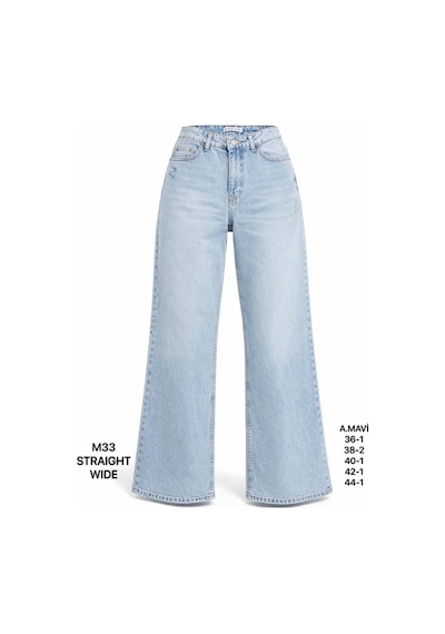 Miss Poem Kadın Açık Mavi Straight Wide Jean Pantolon A.mavi