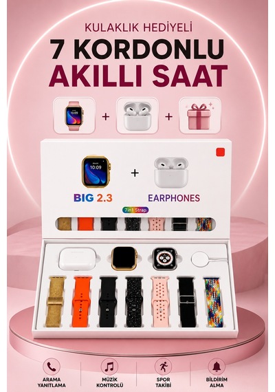 Akıllı Saat Bluetooth Kulaklık HBildirim Görme Sesli Görüşme  Çoklu Kordon