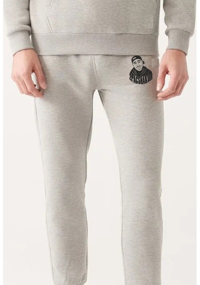 Blackjack Giyim Blackjackgiyim Erkek Siyah Slim Fit Jogger Eşofman Altı Gri
