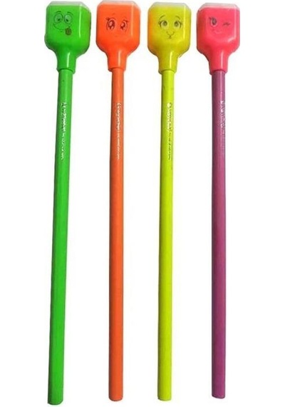 Çim Adam Başlıklı Kurşun Kalem 4 Lü 1 Paket Çimojini Yeşeren Çim Başlıklı Kurşun Kalem Hediyelik Çim Kalem