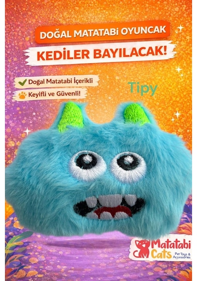 Matatabi Cats Tipy Peluş Kedi Oyuncağı Matatabi İçerikli, Dayanıklı, Kediler İçin Eğlenceli Oyuncak