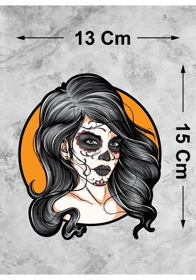 Gotic Girl Sticker - Gotik Kız Sticker - Araba Oto Motosiklet Karavan Cam Laptop Bavul Sticker - 00159 15x13 Cm