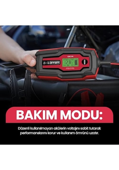 Ayrex Grangos Gbc4a 6v / 12v 120 Ah Akıllı Dijital Akü Şarj/akü Bakım/desülfatör Ve Power Supply, Otomobil/motos