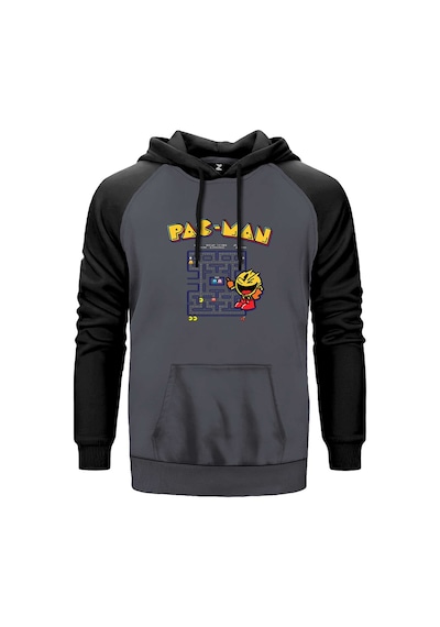 Pac-man Eighties Gri Renk Reglan Kol Sweatshirt Gri