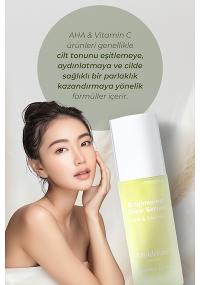 Muldream Brightening Glow AHA ve C Vitamin Serum 40 ML