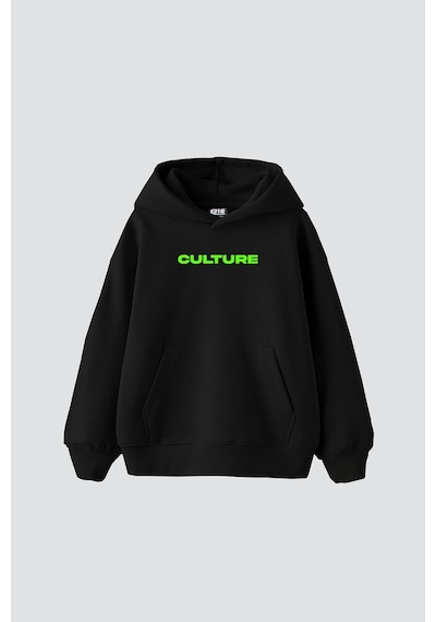 Tarzsokak Culture Etnik Baskılı Oversize Unisex Premium Siyah