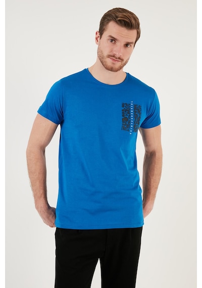 Buratti Pamuklu Baskılı 3'lü Paket T Shirt Erkek T Shirt 541s3 Parlıament-beyaz-açık Melanj