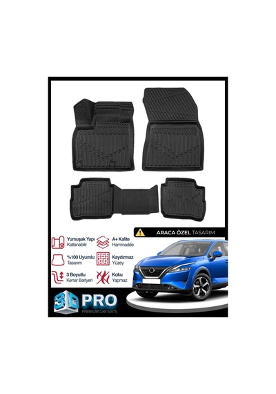 Nissan Qashqai E-power 3d Havuzlu Paspas 2021 2022 2023 2024 2025 2026 Model Kokusuz