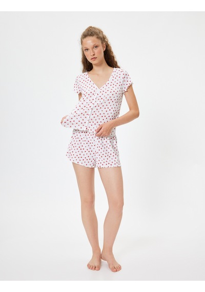 Koton Çilek Baskılı Şortlu Pijama Takımı Dokulu Rahat Kalıp Kırmızı Desenli 4slk40167mk Kırmızı Koton Çilek Baskılı Şortlu Pijama Takımı Dokulu Rahat Kalıp Kırmızı Desenli 4slk40167mk Kırmızı
