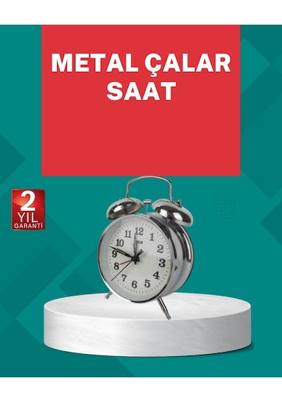 Nrzsnt Dekoratif Gümüş Işıklı Alarmlı Masa Saati Sessiz Meizma