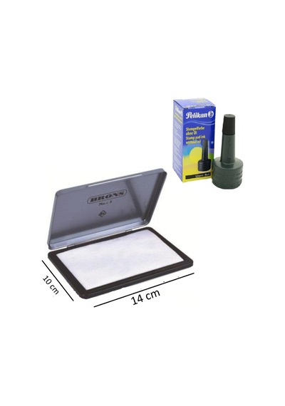 Siyah Istampa Mürekkebi Ve Büyük Metal Istampa 1 Adet