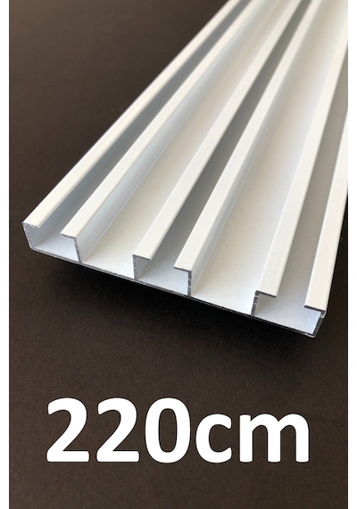Üç Kanallı 220cm Alüminyum Beyaz Perde Rayı 80mm Kalın Üçlü Korniş