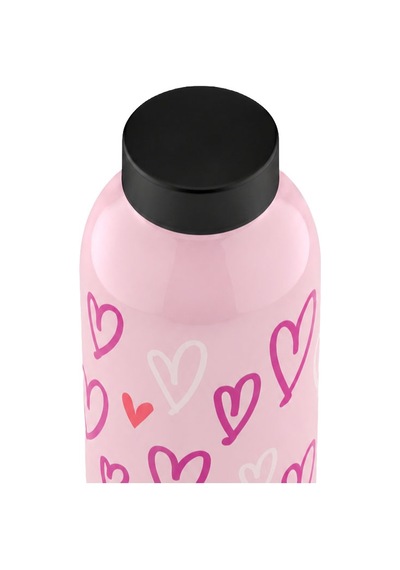 Mamawata Hearts Paslanmaz Çelik Termos Matara 470 Ml Sızdırmaz Yalıtımlı Suluk Açık Pembe