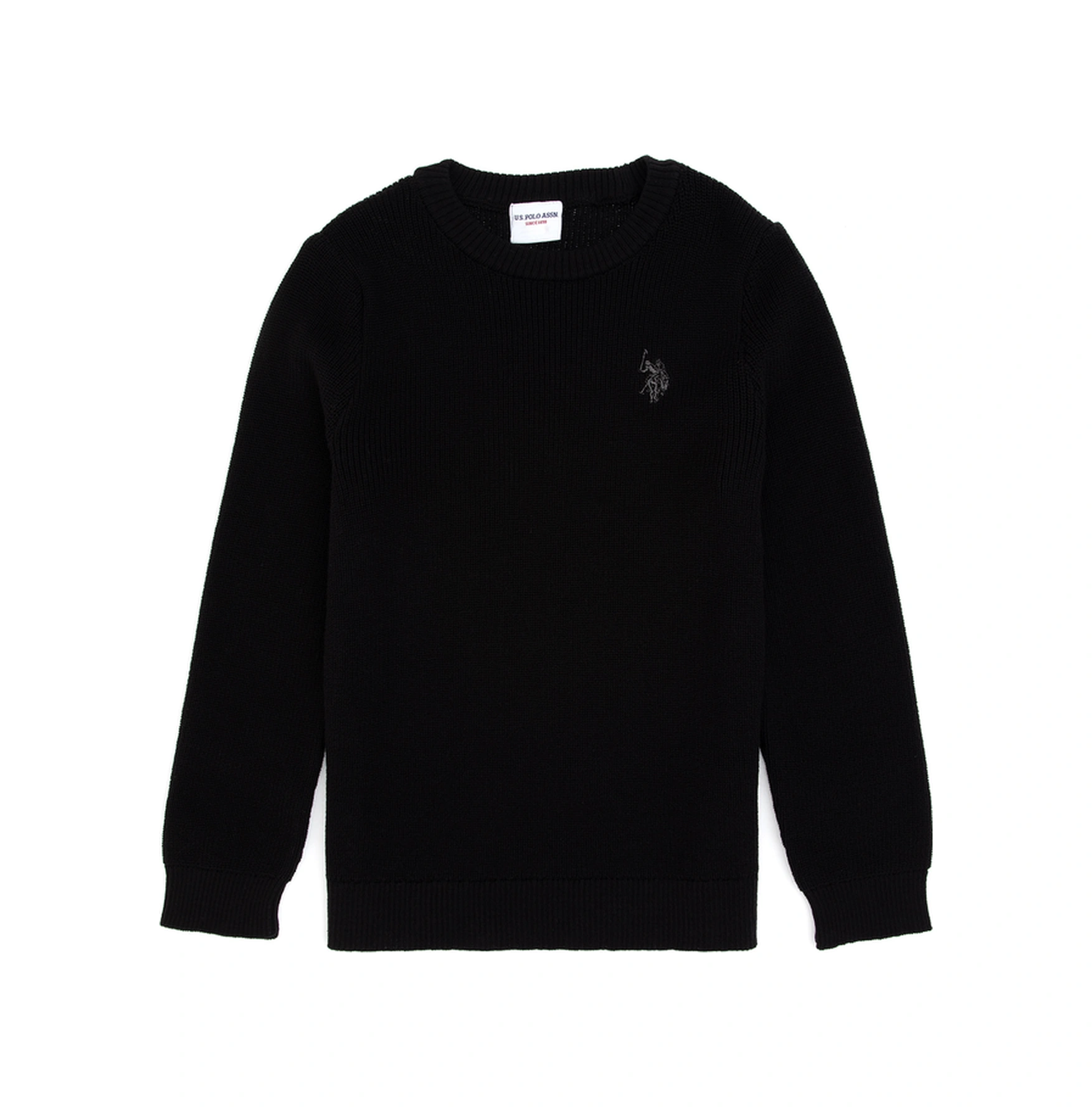 U.S. Polo Assn. Kız Çocuk Siyah Bisiklet Yaka Basic Kazak 50316842-VR046
