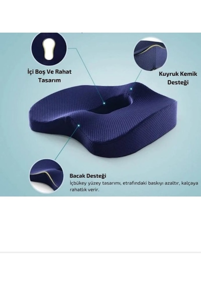 Yeni Nesil Visco Ortopedik Ergonomik Oto, Ofis İçin Visco Rahat Oturma Minderi Ortopedik Yastık Oturma Simidi Koltuk Yükseltici