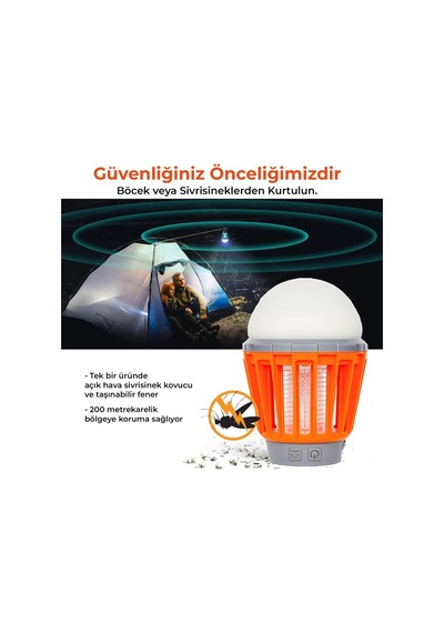 Bix Sivrisinek Kovucu Dış Mekan/iç Mekan Elektrikli, Micro Usb Şarj Edilebilir Sivrisi