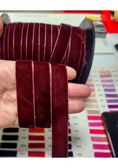 3 Cm Kadife Kurdela-bordo-5 Metre-yılbaşı Paket Süslemede-çam Ağacı Süslemede