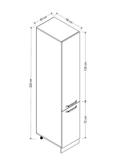 Minar 40 Cm Mutfak Boy Dolabı - Beyaz/antrasit D40-a1