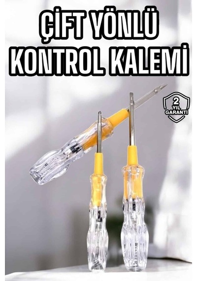 Çift Taraflı Elektrik Kontrol Kalemi Şeffaf Tornavida 45004238