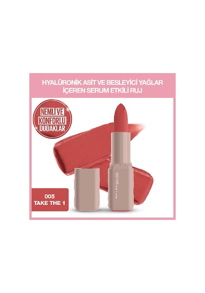Maybelline New York Serum Etkili Hyalüronik Asit Ve Besleyici Yağ İçeren Matte Ruj 005 Take The 1