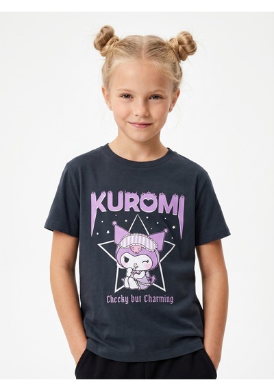 Sea Bubbles Kuromi Kız Çocuk Tişört St10397 Lacivert