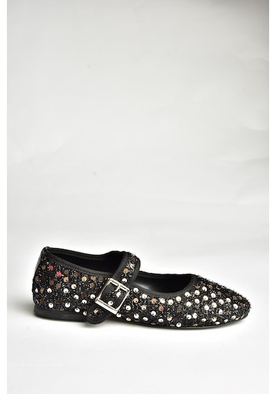 Fox Shoes U725675504 Siyah/altın Kumaş Pullu Kadın Babet Siyah/altın-kumaş Siyah - Altın Fox Shoes U725675504 Siyah/altın Kumaş Pullu Kadın Babet Siyah/altın-kumaş Siyah - Altın