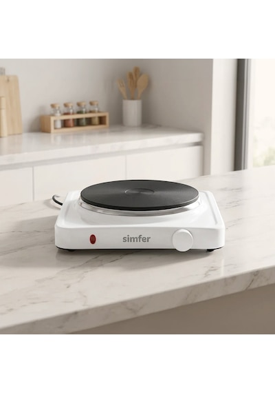 Simfer HP1500W Beyaz Hot Plate Tek Gözü Elektrikli Ocak