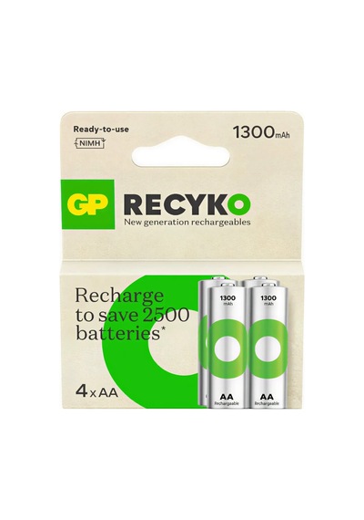 Gp Recyko 1300 Serisi 1300 Mah Nimh Aa Kalem Boy 4'lü Şarjlı Pil