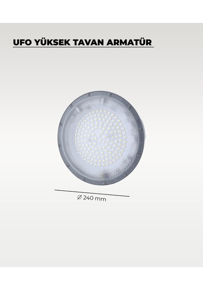 Yüksek Tavan Ufo Armatür 100w - 4000k Gün Işığı Gri